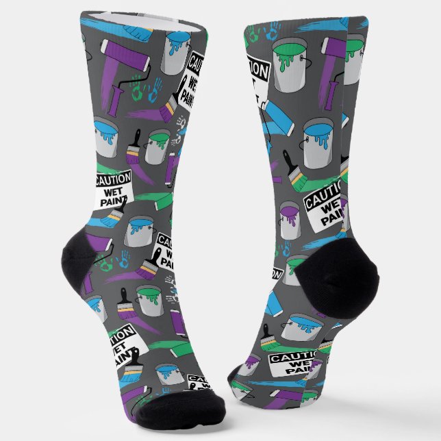 Painter Decorator Patterned Socks (Angled)