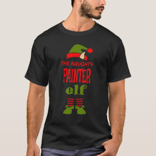 PAINTER Elf Naughty Christmas Matching Pajama Part T-Shirt