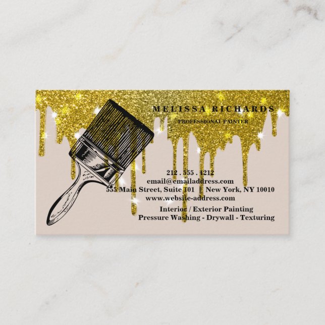 Painter Gold Drip Business Card (Front)