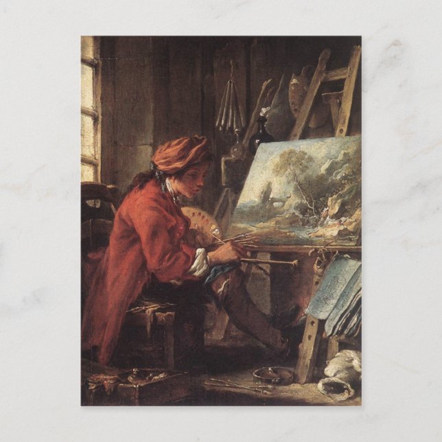 Painter in his Studio - François Boucher Postcard (Front)