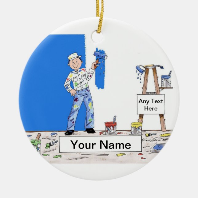 Painter - Male Ceramic Ornament (Front)