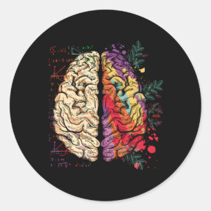 Painter Neuroscience Colourful Hu Brain Classic Round Sticker