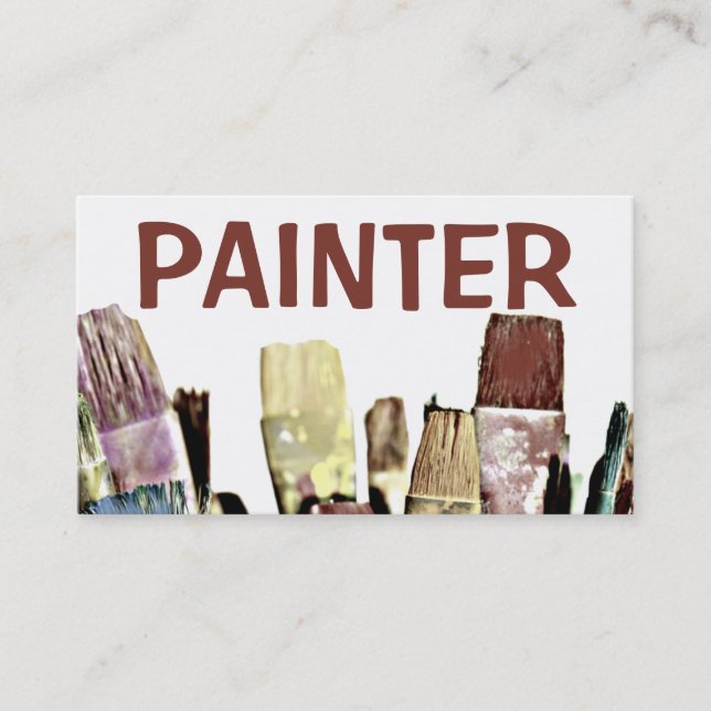 Painter Paint Brush Business Card (Front)