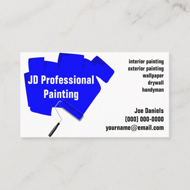 Painter Paint Roller Painting Business Card (Front)