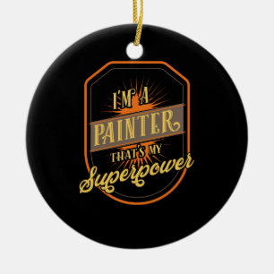 Painter Painting Ceramic Ornament