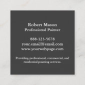 Painter Painting Paint Roller Square Business Card (Back)