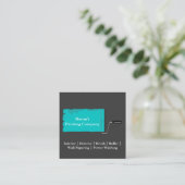 Painter Painting Paint Roller Square Business Card (Standing Front)