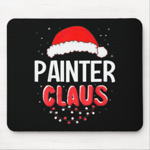 Painter Santa Claus Christmas Matching Costume  Mouse Pad