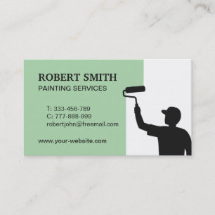 Painter Silhouette Painting Business Card