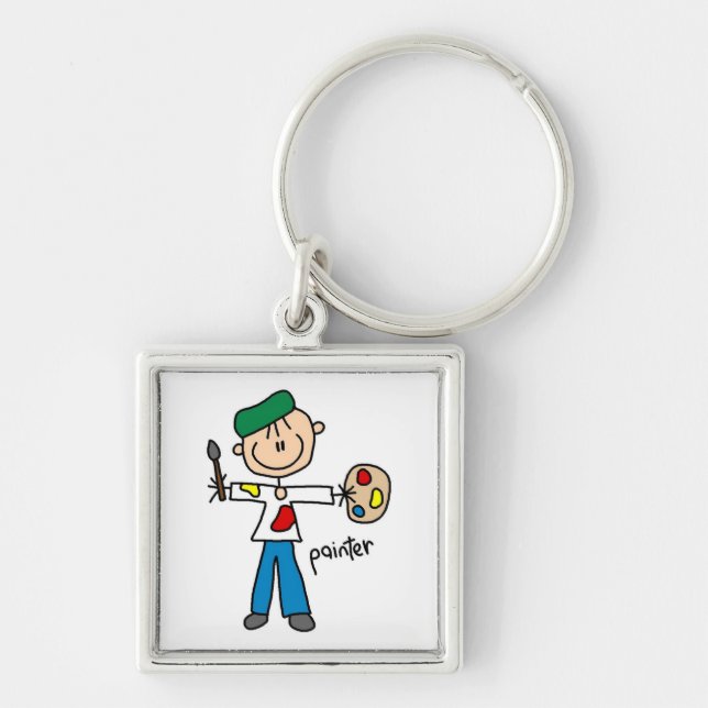 Painter Stick Figure Keychain (Front)
