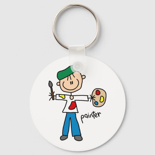 Painter Stick Figure Keychain (Front)