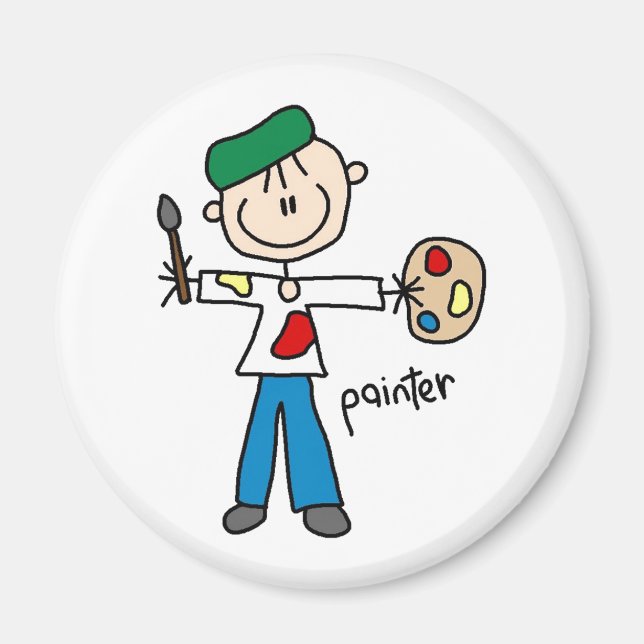 Painter Stick Figure Magnet (Front)
