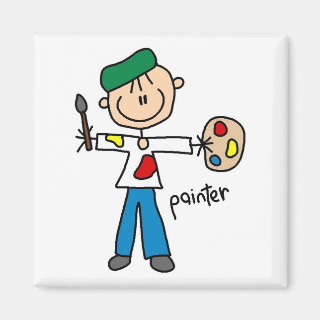 Painter Stick Figure Magnet (Front)