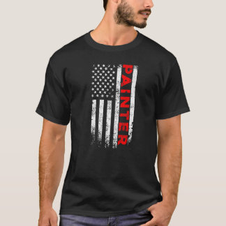 Painter USA Flag Renovation Decorator Handyman Cra T-Shirt