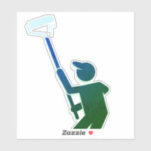 Painter with Paint Roller Sticker 