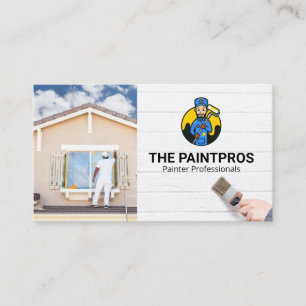 Painter Working on House Trim Business Card