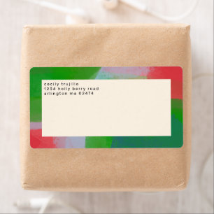 Painterly Abstract Art Monogram Red and Green