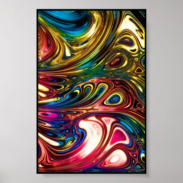 Painterly Abstract Fractal Poster (Front)