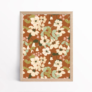 Painterly Anemone Bluebell Botanical Poster Art