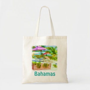 Painterly Bahamas Summer Vacation  Beach Scene Tote Bag