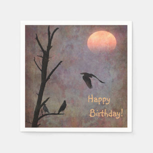 Painterly Birds Birthday Napkin