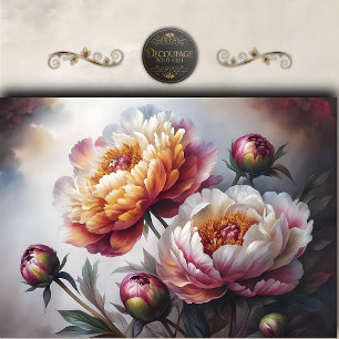 Painterly Blush Peony Decoupage Tissue Paper