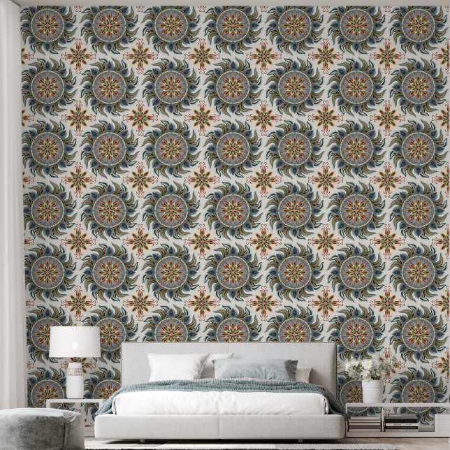 Painterly Boho Mandala Wallpaper (Bedroom)
