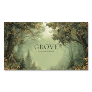 Painterly Enchanted Forest Misty Trees Magnetic Business Card