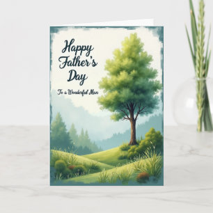 Painterly Fathers Day Scene Card