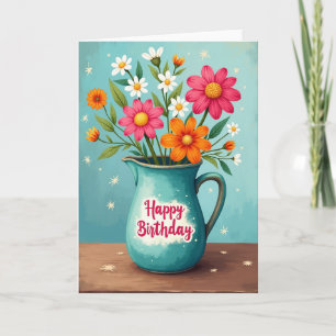 Painterly Floral Birthday Card