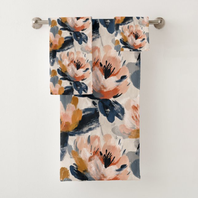 Painterly Floral Botanical Towel (En situation)