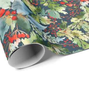 Painterly Gift Wrap   Navy