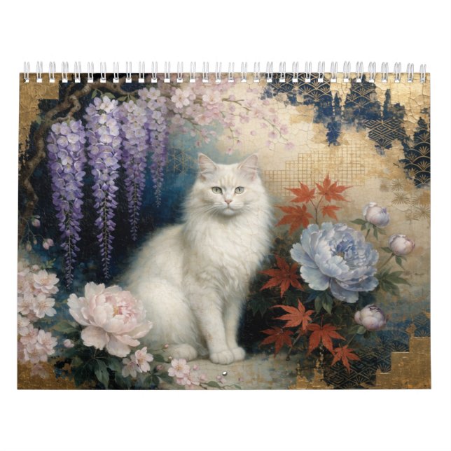 Painterly Hanafuda × Wagara Cat Design Calendar (Cover)