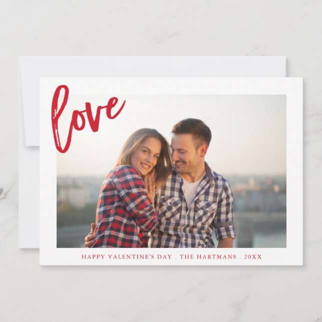 Painterly Love | Valentine's Day Photo Card | Red (Front)