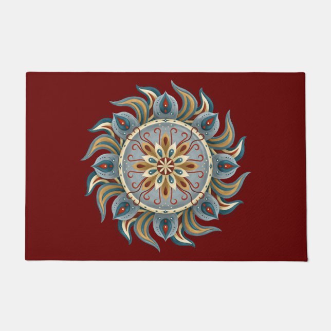 Painterly Mandala Doormat (Front)