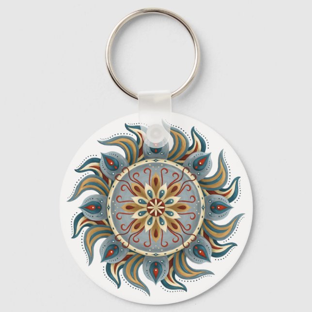 Painterly Mandala Keychain (Front)