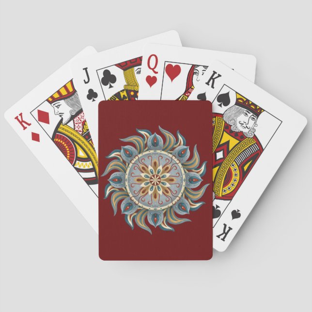 Painterly Mandala Playing Cards (Back)