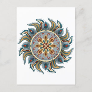 Painterly Mandala Postcard