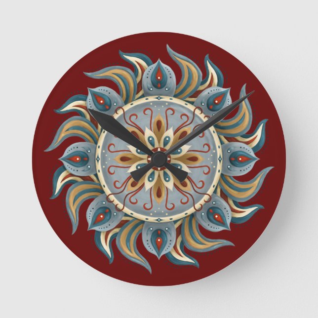 Painterly Mandala Round Clock (Front)