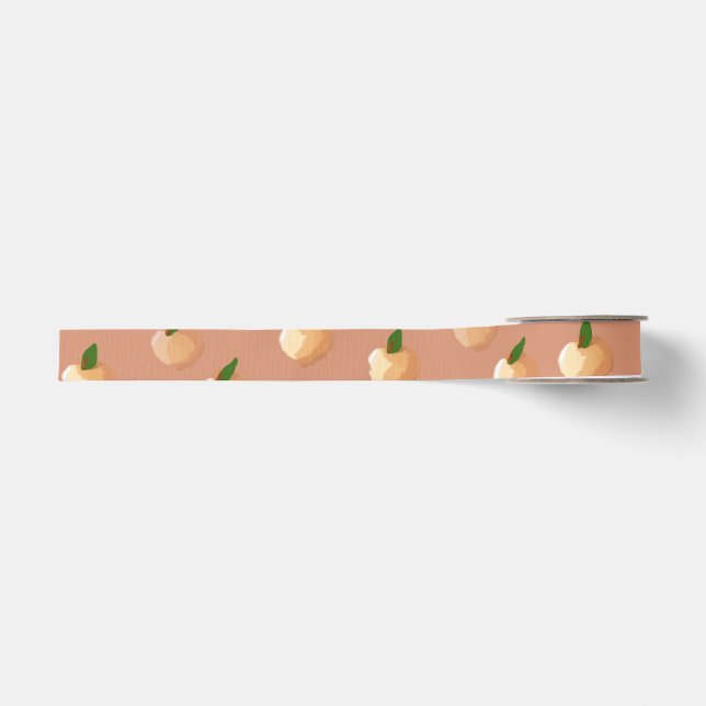 Painterly Peaches Ribbon Grosgrain Ribbon (Front)