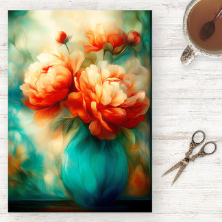 Painterly Peony Watercolor Tissue Paper
