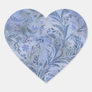 Painterly Periwinkle Smokey Blue Dreamy Hues Heart Sticker