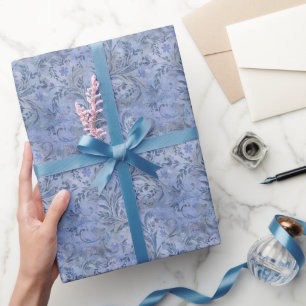 Painterly Smokey Blue Dreamy Hues  Wrapping Paper