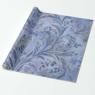 Painterly Smokey Blue Dreamy Hues  Wrapping Paper