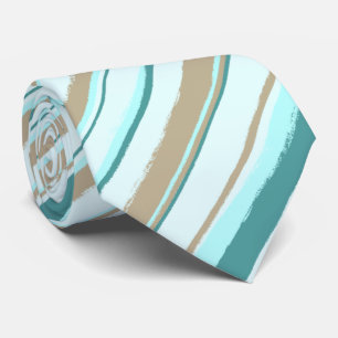 Painterly Striped Mint Two-Sided Wedding Tie