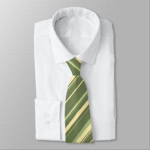 Painterly Striped Olive & Moss Green Two-Sided Tie