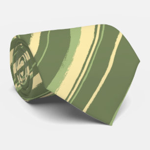 Painterly Striped Olive & Moss Green Two-Sided Tie