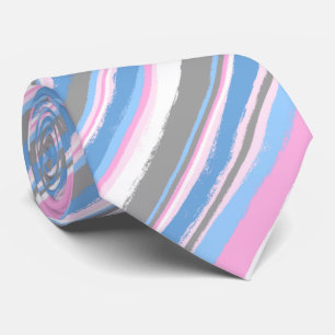 Painterly Striped Pink & Blue Two-Sided Wedding Tie