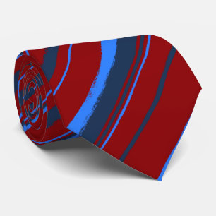 Painterly Striped Red & Navy Two-Sided Tie