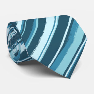 Painterly Striped Teal Single Sided Tie